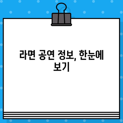 연극 "라면" 공연 정보 & 예매 가이드 | 서울, 대전, 부산, 2023년 10월 공연, 티켓 예매