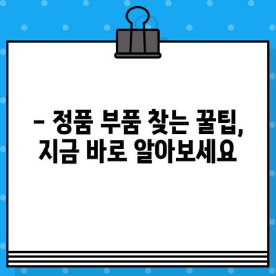 수입차 부품 찾기, 차대번호로 쉽게 해결하세요! | 부품 조회 가이드, 수입차 부품 정보, 정품 부품