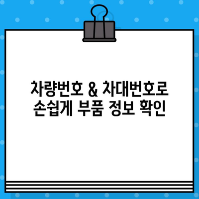 차량 부품 찾기 딱! 차량번호 & 차대번호로 쉽고 빠르게 조회하는 방법 | 자동차 부품, 부품 조회, 정비, 수리, 주의사항