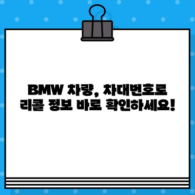 BMW 차량 결함 및 리콜 정보 확인| 차대번호로 간편하게 | 리콜, 결함, 차대번호, 안전 정보, BMW