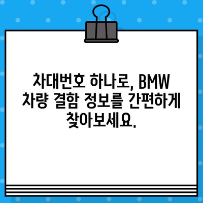 BMW 차량 결함 및 리콜 정보 확인| 차대번호로 간편하게 | 리콜, 결함, 차대번호, 안전 정보, BMW