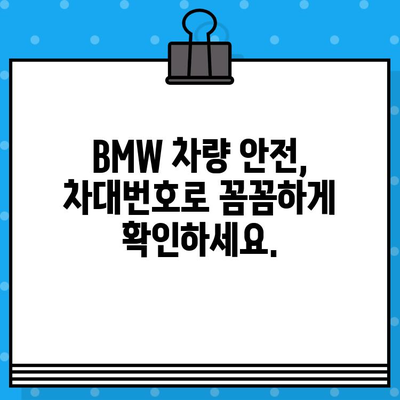 BMW 차량 결함 및 리콜 정보 확인| 차대번호로 간편하게 | 리콜, 결함, 차대번호, 안전 정보, BMW