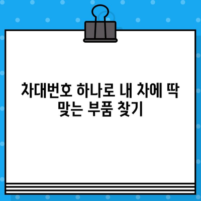 자동차 부품 찾기, 차대번호로 쉽게 해결하세요! | 자동차 부품 조회, 차대번호 활용, 부품 정보 검색