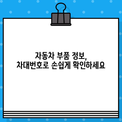 자동차 부품 찾기, 차대번호로 쉽게 해결하세요! | 자동차 부품 조회, 차대번호 활용, 부품 정보 검색