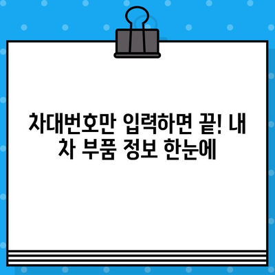 자동차 부품 찾기, 차대번호로 쉽게 해결하세요! | 자동차 부품 조회, 차대번호 활용, 부품 정보 검색