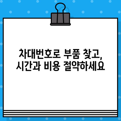 자동차 부품 찾기, 차대번호로 쉽게 해결하세요! | 자동차 부품 조회, 차대번호 활용, 부품 정보 검색