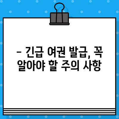 긴급 여권 발급, 빨리 알아야 할 정보! | 여권 발급 기간, 서류, 비용, 긴급 발급 절차