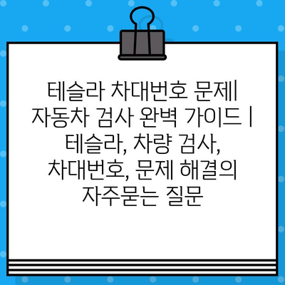 테슬라 차대번호 문제| 자동차 검사 완벽 가이드 | 테슬라, 차량 검사, 차대번호, 문제 해결