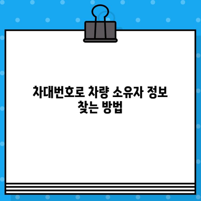 차량 소유자 찾기| 차대번호로 숨겨진 정보 밝히기 | 개인정보보호, 차량 조회, 법률 정보