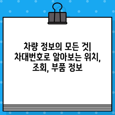 차량 정보의 모든 것| 차대번호로 알아보는 위치, 조회, 부품 정보 | 차량 정보, 차대번호 조회, 부품 검색