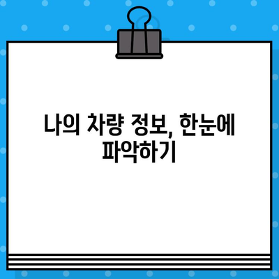 차량 정보 한눈에 확인! 차대번호로 내 차 정보 알아보기 | 차량 정보 조회, 차량 조회, 자동차 정보