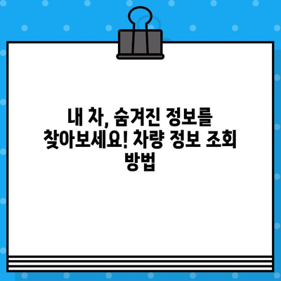 차량 정보 한눈에 파악! 차대번호 조회 방법 & 위치 확인 가이드 | 자동차, 차량 정보, 정보 조회