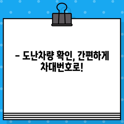 차량의 과거를 밝혀라! 차대번호로 도난차량 여부 확인하는 방법 | 도난차량, 차량 정보 조회, 차대번호 활용