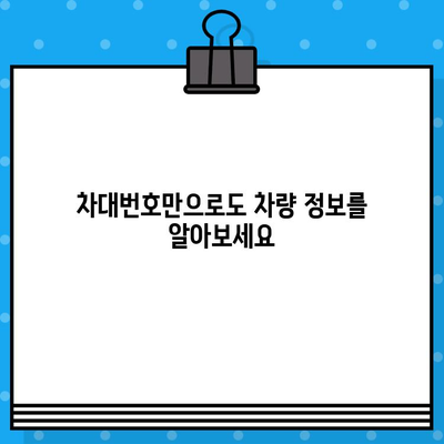 차량번호와 차대번호로 차량 정보 확인하는 방법 | 차량 조회, 자동차 정보, 실시간 조회