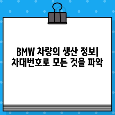 BMW 차량의 생산 정보 확인| 차대번호로 생산일 알아보기 | BMW, 차대번호 조회, 생산일 확인, 차량 정보