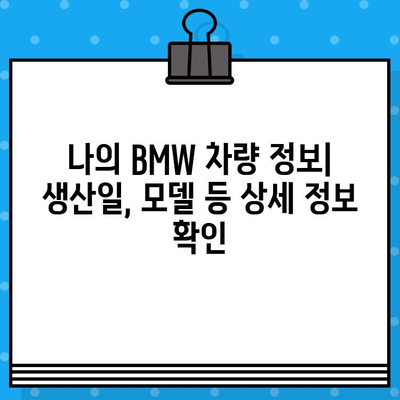 BMW 차량의 생산 정보 확인| 차대번호로 생산일 알아보기 | BMW, 차대번호 조회, 생산일 확인, 차량 정보