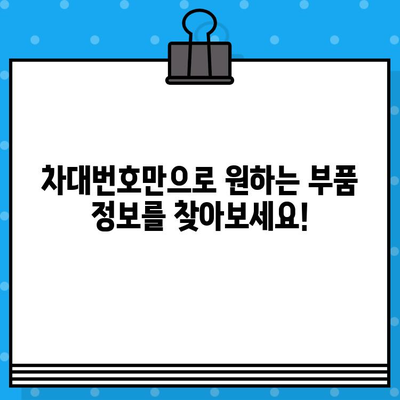 차대번호로 자동차 부품 정보 찾기| 간편하고 빠른 조회 방법 | 자동차 부품, 조회, 차대번호, 정보