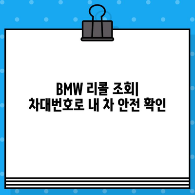 BMW 리콜 조회| 차대번호로 내 차 안전 확인 | 리콜 정보, 안전 점검, 차량 관리