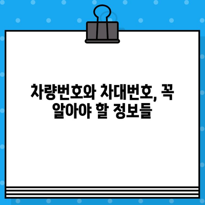 차량번호 vs 차대번호| 헷갈리는 두 번호, 차이점과 의미 완벽 정리 | 자동차, 차량 정보, 번호판