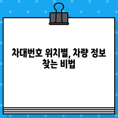 차량 식별의 지름길! 차대번호 위치별 차량 정보 찾기 | 차량 정보, 차대번호, 자동차 식별