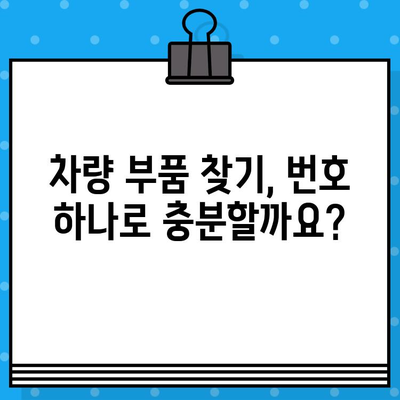 차량 부품 조회, 번호만으로는 부족해! | 차량번호, 차대번호, 부품 조회, 주의 사항, 팁