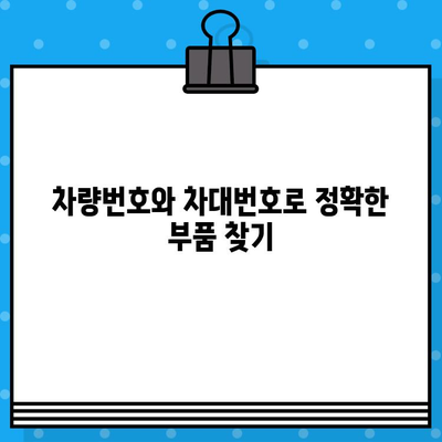 차량번호와 차대번호로 부품 찾기| 간편한 조회 방법 | 자동차 부품, 부품 정보, 온라인 조회