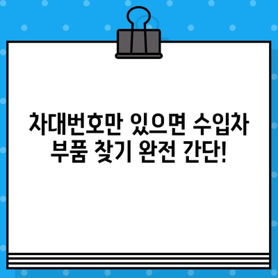 수입차 부품 찾기, 차대번호로 쉽게 해결하세요! | 수입차 부품 조회, 차대번호 활용, 자동차 부품 정보