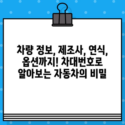 차대번호로 자동차의 모든 것을 알아보세요! | 자동차 정보, 차량 정보, 차대번호 해석, 자동차 역사