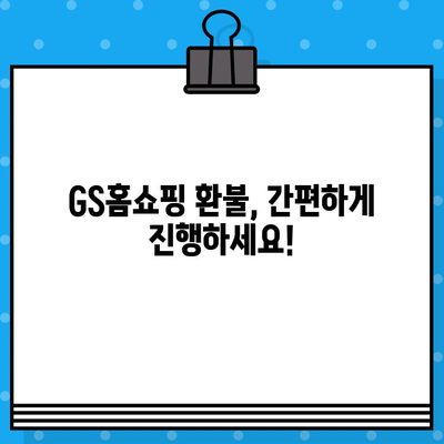 GS홈쇼핑 상품 환불, 빠르고 간편하게 해결하세요! | 환불 절차, 고객센터 연락처, 자주 묻는 질문