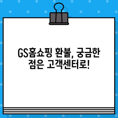 GS홈쇼핑 상품 환불, 빠르고 간편하게 해결하세요! | 환불 절차, 고객센터 연락처, 자주 묻는 질문