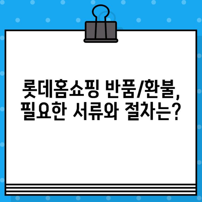 롯데홈쇼핑 반품/환불 완벽 가이드| 안내 & 연락처 정보 | 롯데홈쇼핑, 반품, 환불, 고객센터, 연락처, 배송, 주문