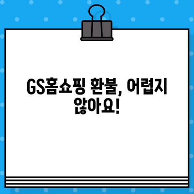 GS홈쇼핑 환불 절차와 은행 계좌 안내| 빠르고 정확하게 환불 받는 방법 | GS홈쇼핑, 환불, 계좌 정보, 환불 방법, 가이드