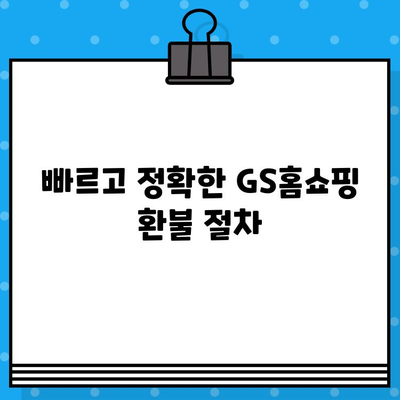 GS홈쇼핑 환불 절차와 은행 계좌 안내| 빠르고 정확하게 환불 받는 방법 | GS홈쇼핑, 환불, 계좌 정보, 환불 방법, 가이드