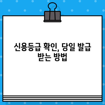 신용평가등급 확인서 당일 발급? 지금 바로 확인하세요! | 신용등급, 확인 방법, 당일 발급