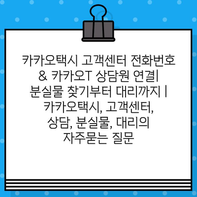 카카오택시 고객센터 전화번호 & 카카오T 상담원 연결| 분실물 찾기부터 대리까지 | 카카오택시, 고객센터, 상담, 분실물, 대리