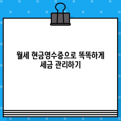 월세 현금영수증 발급받는 방법| 간편하게 절세 혜택 누리세요 | 월세, 현금영수증, 절세, 세금 팁