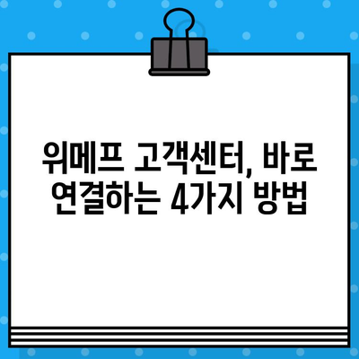 위메프 고객센터 상담원, 바로 연결하는 꿀팁 4가지 | 위메프, 고객센터, 상담원, 전화 연결, 빠른 연결