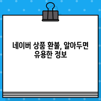 네이버 상품 환불, 고객센터 연결 바로가기 | 환불 방법, 연락처, 문의 팁