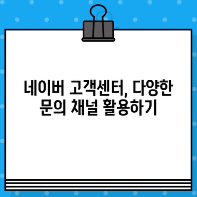 네이버 고객센터 전화번호| 톡톡 연결 & 상담원 문의 | 빠르고 쉬운 해결 방법