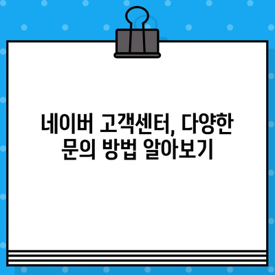 네이버 고객센터 전화 및 상담 연결 방법| 빠르고 쉬운 해결책 | 토크톡, 문의, 고객 지원