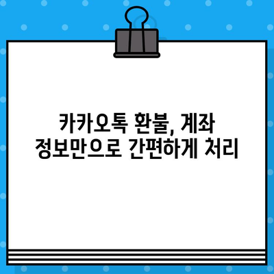 카카오톡 고객센터 연결 & 환불 계좌 확인| 빠르고 간편하게 해결하세요! | 카카오톡, 고객센터, 환불, 계좌확인, 방법 안내