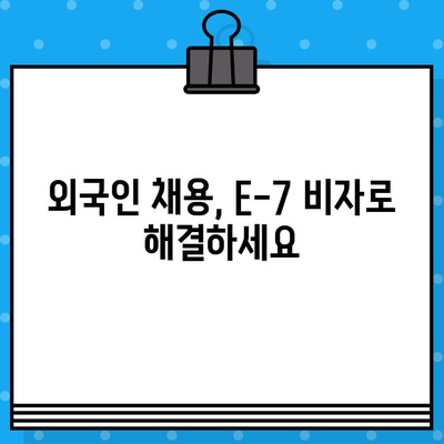 외국인 국내 채용 E-7 비자 발급 완벽 가이드 |  필요 서류, 절차, 주의사항, 성공 전략