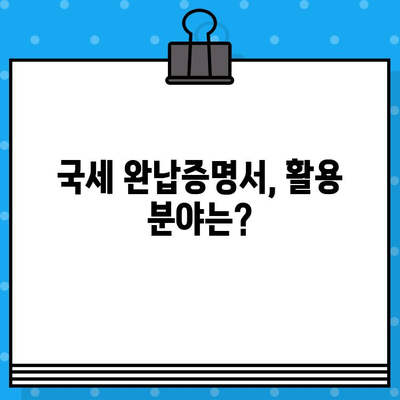 국세 완납증명서 발급 내역, 상세 가이드 | 발급 방법, 필요 서류, 온라인 발급, 유효 기간