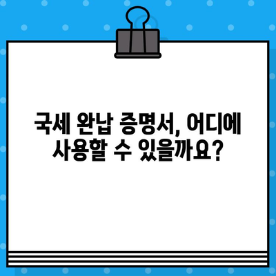 국세 완납 증명서 발급| 필요한 정보와 활용 가이드 | 국세, 증명서, 발급, 활용