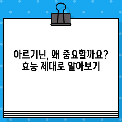 고함량 아르기닌 제품 비교분석| 내 몸에 맞는 최고의 선택 | 아르기닌 효능, 제품 추천, 비교 가이드