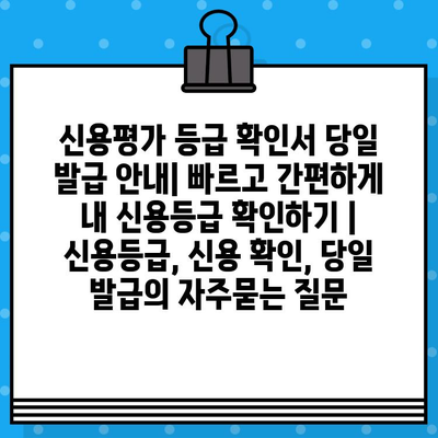 신용평가 등급 확인서 당일 발급 안내| 빠르고 간편하게 내 신용등급 확인하기 | 신용등급, 신용 확인, 당일 발급