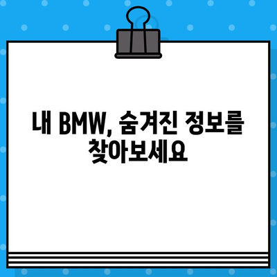 BMW 차량 정보, 차대번호로 한 번에 확인하세요! | 차량 정보 조회, 차량 이력 확인, BMW 차대번호