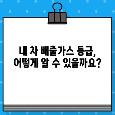 내 차량 배출가스 등급, 차량번호로 바로 확인하세요! | 배출가스 등급 조회, 자동차 배출가스, 자동차 정보