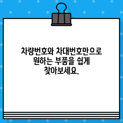 차량번호와 차대번호로 부품 찾기|  쉽고 빠르게, 주의사항까지! | 자동차 부품 조회, 온라인 부품 구매, 정비 팁