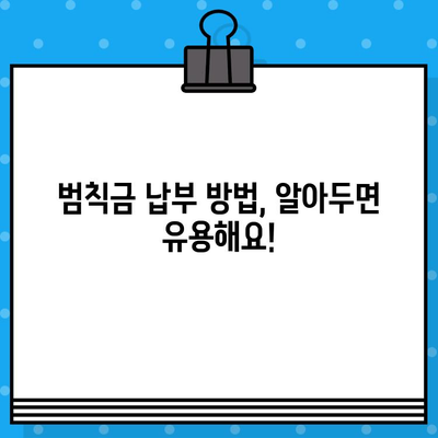 차량번호로 과태료 조회 & 범칙금 납부 완벽 가이드 | 과태료 조회, 범칙금 납부, 벌금 납부 방법, 인터넷 조회